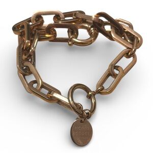 Henri Bendel New York Rose Gold Chain Charm Bracelet NWOT Rare Discontinued Find